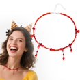 thumbnail image 6 of SeekLGT Blood Necklace Gothic Blood Drop Fringe Necklace Dripping Blood Choker Beaded Tassels Vampire Jewelry Accessories Halloween Costume Statement Piece for Women, 1 pc, 6 of 8
