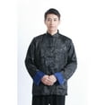 thumbnail image 2 of Costume pour Hommes Traditionnel Chinois en Satin Hanfu Manches Longues Cardigan Veste de Performance à Simple Boutonnage, 2 of 8
