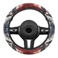 thumbnail image 2 of Yuyamidu American Flag Steering Wheel Cover Eagle Auto Steering Wheel Accessories Sweat-Absorption Steering Wheel Protector for Most Sedans, 15 Inches, 2 of 7