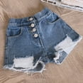 thumbnail image 5 of ATOGUTA Girls Festival Denim Shorts Cute Summer Trendy Fashion Jean Shorts High Waist Straight Leg Clothes Jorts Size 2T-13, Blue, 5 of 5