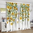 thumbnail image 5 of Summer Sunflower Curtains, Spring Green Leaves Branches Botanical Rustic Farmhouse Country Yellow Flower Print Blackout Window Drapes for Kitchen Bedroom, 84" W X 84" L, 5 of 6