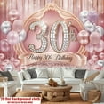 thumbnail image 2 of Rose Golden 30th Birthday Backdrop Pink Silver Balloons Happy 30th Birthday Photography Background Pink Glitter Diamond 30 Years Old Birthday Party Decorations Banner Supplies Photo Booth Props, 2 of 4