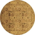 thumbnail image 1 of Ahgly Company Indoor Round Oriental Brown Industrial Area Rugs, 3' Round, 1 of 4