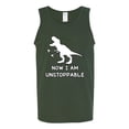 thumbnail image 2 of Wild Bobby, Unstoppable T Rex Funny, Pop Culture, Men Graphic Tank Top, Forest Green, Medium, 2 of 4