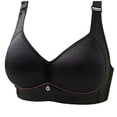 thumbnail image 4 of Bigersell Women Plus Size Full-Coverage Bras Ladies V-Neck Push up Padded Bra Wireless Bralette No Underwire Comfort Wide Strap Soft Wire-Free Bra Everyday Bra Underwear Y-10-Black 36, 4 of 4