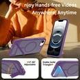 thumbnail image 4 of Dteck Magnetic Case for iPhone 16e,Shockproof TPU+PC Anti-Slip Compatible with Mag Safe Case Adjustable Kickstand Frosted Translucent Matte Phone Cover for iPhone 16e,Darkpurple, 4 of 6