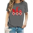 thumbnail image 4 of YEJIMAN Women's Gnome Print Round Neck Short Sleeve T Shirt Top, Gray Cute T Shirts, Polyester,Spandex Plus Size Tunic Tops, 4 of 4