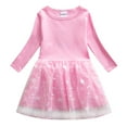 thumbnail image 2 of YTDSCS Kids Toddler Girls Spring Autumn Dresses Baby Girl Long Sleeved Mesh Patchwork Stylish Skirt Kid Medium Length Dress,Sizes 1-9T, 2 of 8