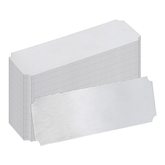 1 Set 60Pcs Rectangle Aluminium Plate Metal Sheets Silver 75x25x0.2mmDIY