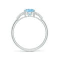 thumbnail image 2 of Angara Natural 1 Ct. Aquamarine with Diamond Classic Ring in Sterling Silver for Women (Ring Size: 11.5), 2 of 9