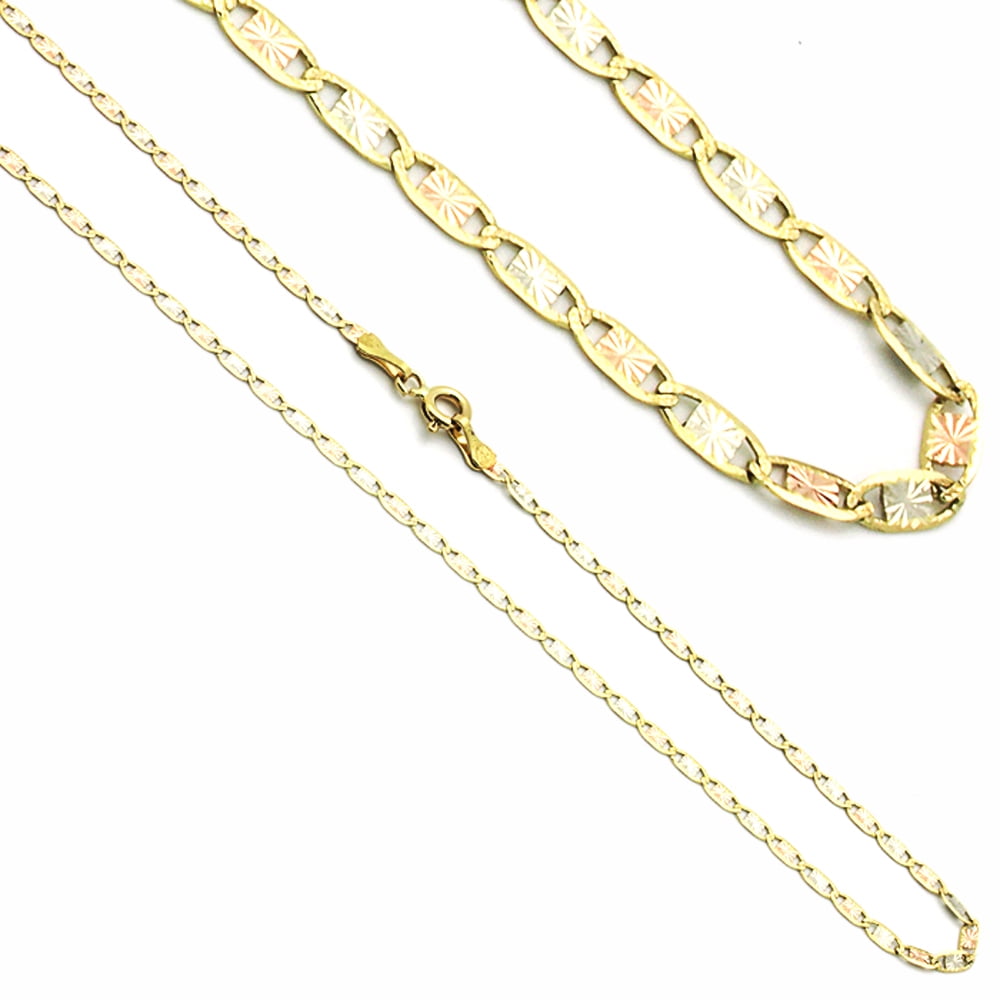 14K Tri-Color Gold Valentino Chain 