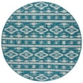 thumbnail image 5 of SAFAVIEH Courtyard April Geometric Indoor/Outdoor Area Rug, Teal/Grey, 6'7" x 6'7" Round, 5 of 9