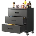 thumbnail image 2 of Tcbosik 3 Drawer Metal Cabinet with Wheels, Garage Tool Chest, Rolling Storage Organizer for Home Office, Black, 2 of 10