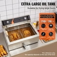 thumbnail image 2 of KFFKFF 3000W Electric Fryer for Commercial Use, 30.6Qt / 29L Capacity with Basket, Countertop Stainless Steel Single Oil Fryer with Temperature Control, Ideal for Kitchen and Restaurant, Silver, 2 of 9