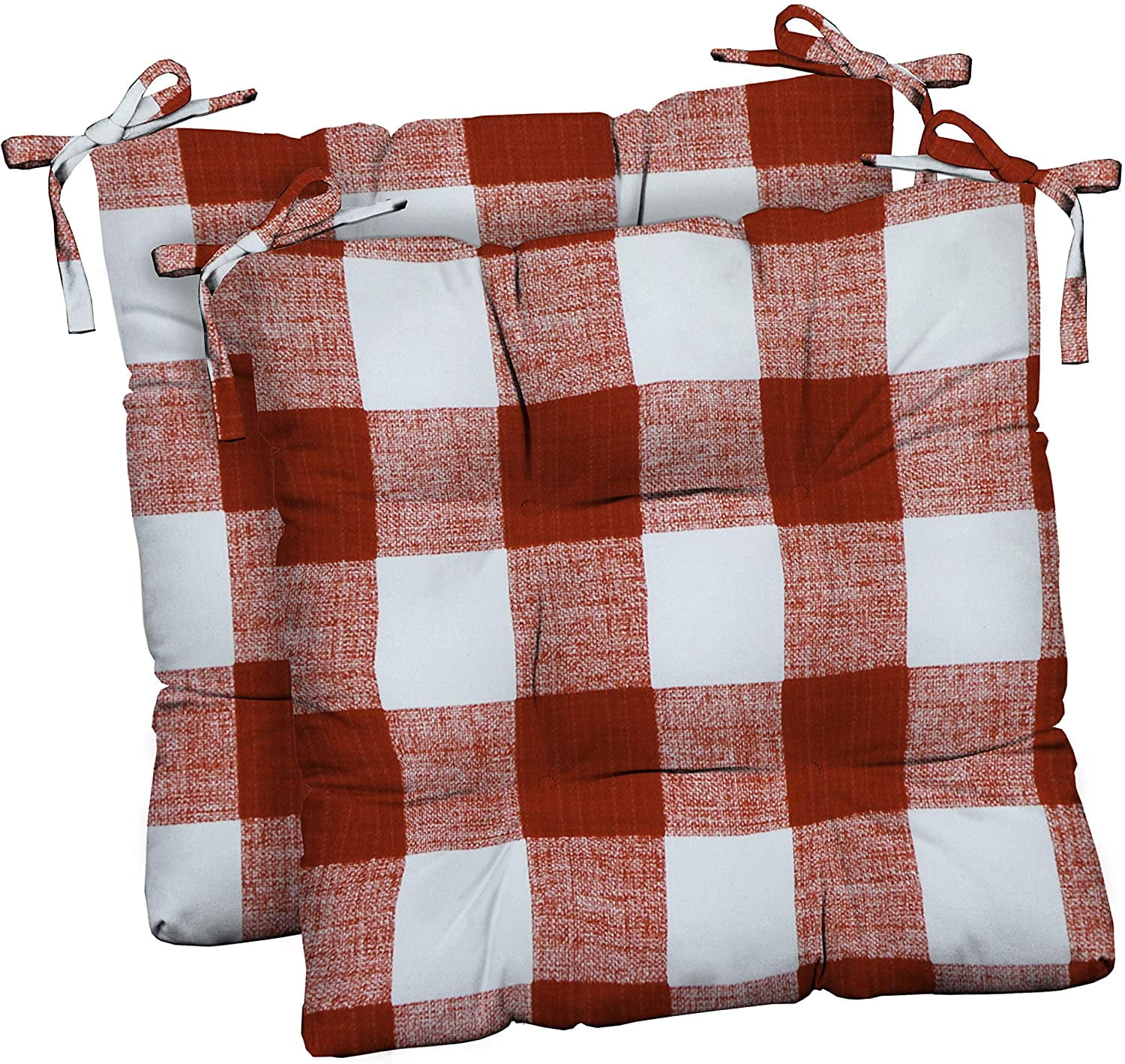 RSH Décor Indoor Outdoor Set of 2 Tufted Dining Chair Seat Cushions, 18