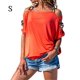 thumbnail image 1 of Jumpingount Camisa de manga corta con cuello y correa para el hombro para mujer Prendas para la parte del cuerpo Naranja S, 1 of 3