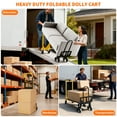 thumbnail image 4 of Yeshouse Carretilla plegable con ruedas, 3 en 1, resistente y convertible, con correas elásticas, capacidad de 800 lb, de aluminio, para mudanzas en el hogar, supermercados y almacenes, 4 of 8