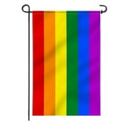 Rainbow Garden Flag LGBTQ Pride Flag Double-Sided Yard LGBTQ Flag for Indoor Outdoor Decoration