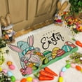 thumbnail image 2 of Happy Easter Bunny Gnome Decorative Front Door Mat, Rabbit Eggs Pink Doormat Indoor Outdoor Non-Slip Floor Entryway Rug, Tulip Flower Home Kitchen Decoration 17x29 Inch, 2 of 6