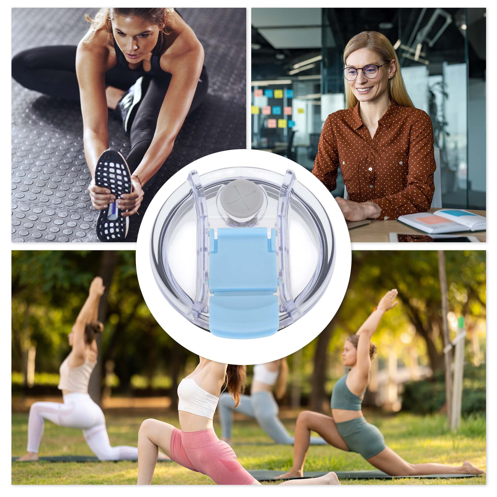Unique Bargains 1 Pc Portable Tumbler Lid for Office Use Travel Purposes Blue