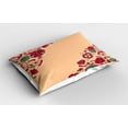thumbnail image 2 of Ambesonne Floral Pillow Sham 2 Pack, Nostalgic Polka Dots, 36"x20", Teal Ruby Salmon, 2 of 3