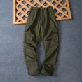 thumbnail image 2 of DIOAZUD Big and Tall Cargo Pants for Men Adjustable Bottom Elastic Waist Trousers Solid Color Multi Pockets Casual Pants Workout Streetwear Pant, 2 of 9