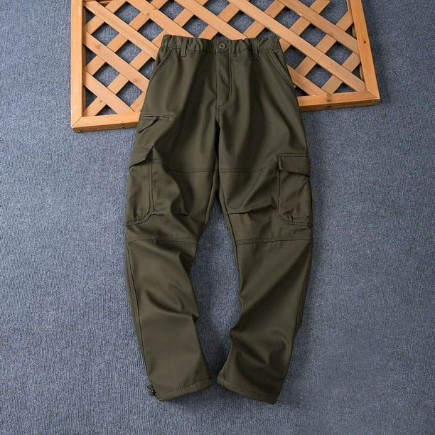 Ceisia Men Solid Color Multi Pocket Work Pants Warm Casual All Gift Occasion Long Trousers