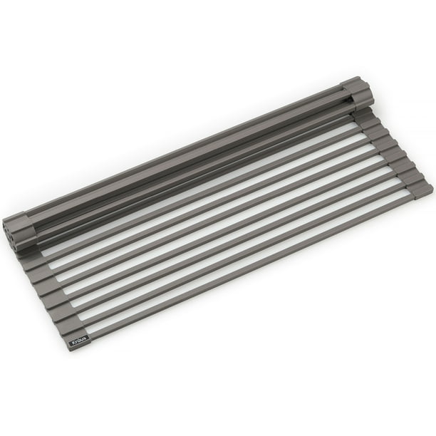 KRAUS Multipurpose Workstation Sink RollUp Dish Drying Rack in Light