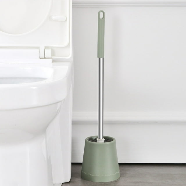 Vrorvz Compact Toilet Brush and Cleaner Set with Long Ergonomic Handle for Bathroom Cleaning Easy Storage Organization Suit for Ceramic Plastic Glass Surfaces Long Lasting Design