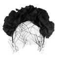 thumbnail image 1 of Flor de simulación de Halloween Diadema de malla negra Corona floral Disfraz de Halloween, 1 of 5