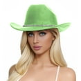 thumbnail image 3 of MIASHUI Western Cowboy Hat for Men Women Glitter Silver Sparkly Rhinestone,Light Green,One Size, 3 of 4