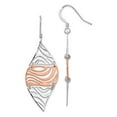 thumbnail image 1 of FB Jewels Leslie's Sterling Silver Rose-tone 18k Flash Plated Dangle Earrings, 1 of 3