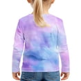 thumbnail image 4 of MKOSPLRT Girls Shirts Casual Summer Twist Front Tunic Tops Long Sleeve Tie Dye Pullover Round Neck Loose Fit T Shirts Children Tops, 4 of 6