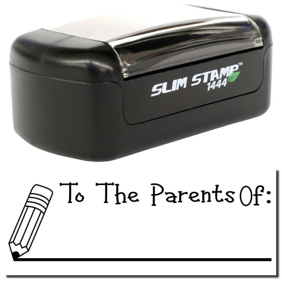 Slim Pre-Inked To The Parents Of with Line Stamp, Slim 1444, Ultra Slim Design, Impression Size 1/2" by 1-3/4", Up to 25,000 Impressions - Black Ink