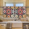 thumbnail image 2 of Yayeee Kitchen Curtains Tier Set of 2 Light Filtering 57"x24" Over Sink Window Panels, Colorful Floral Pattern, 2 of 7