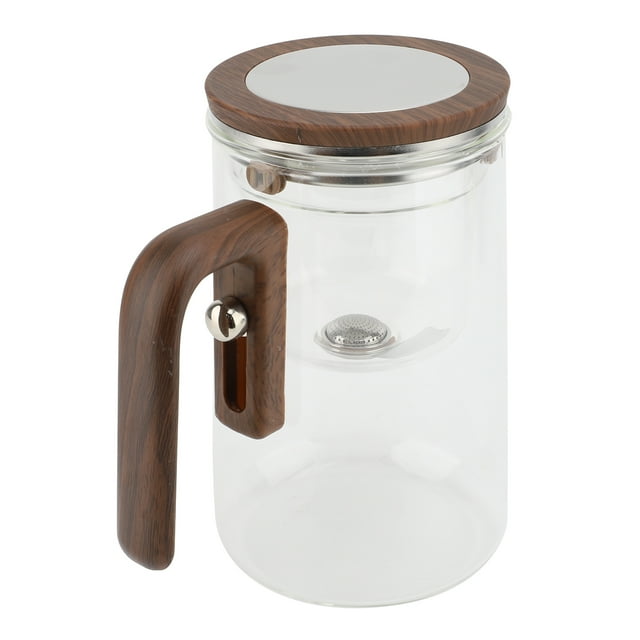 Tetera De Vidrio, De Madera, Fácil De Limpiar, Tapa Segura, Tetera De 800ml Para Oficina