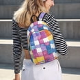 thumbnail image 7 of Casual Canvas Backpack Without Interlayer Large Capacity Stick Bag Design For Outdoor Shopping Office Outdoor Sports Aliceblue Colorful Houndstooth Hand-Drawn Sketch_2 Small, 7 of 7