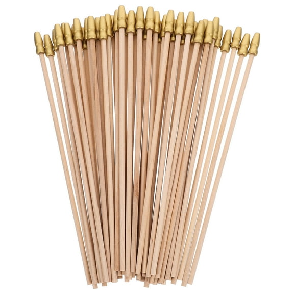 Masteelf 50pcs DIY Handheld Flag Sticks Wooden Flag Sticks Lantern Pole Outdoor Portable Wooden Flag Pole for Handheld Decorative Flag Use
