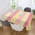 thumbnail image 2 of Yayeee Tablecloths for Rectangular Tables 60 x 108 inch Party Table Cover, Pink and Yellow Striped Pattern, 2 of 6