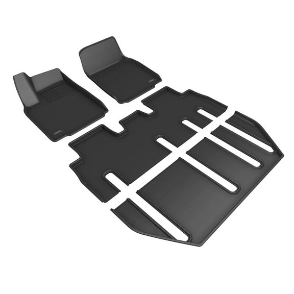 3D MAXpider Custom Fit Kagu Floor Mat (Black) Compatible with Tesla Model X 7 Seat 2022-2024 - Full Set