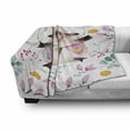 thumbnail image 3 of Modern Soft Flannel Fleece Throw Blanket, Watercolor Romantic Design Cartoon Like Sheep and Branches Florals Print, Cozy Plush for Indoor and Outdoor Use, 50" x 70", Multicolor, by Ambesonne, 3 of 6