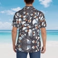 thumbnail image 6 of Puffin Huddle Hawaiian Shirts For Men, Summer Short-Sleeve Relaxed-Fit Button-Down Shirts Large, 6 of 9
