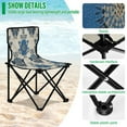 thumbnail image 4 of 600D Oxford Camping Chair Portable Foldable Chair Supports 220 lbs for Picnic, Fishing, Backpacking Elegant Blue Flowers Pattern, 4 of 8