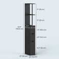 thumbnail image 3 of HOMCOM Narrow Bathroom Floor Cabinet with Drawer, Open Shelves, Black, 3 of 10