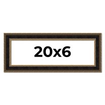 20x6 Frame Gold Antique Vintage Sold Wood Picture Frame | 1.75 Inch Moulding Width | Interior Frame