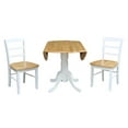 thumbnail image 5 of Pemberly Row 3 Piece Dual Drop Wood Dining Set in White/Natural, 5 of 9