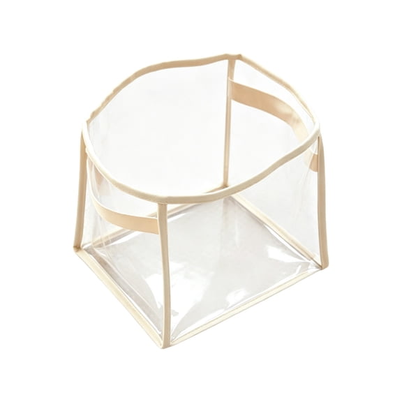 Storage Basket, Foldable Transparent Pvc Organizer Bin with Large Loop Handles, 9.8x8.2x8.2 Inches, Sturdy Stackable Bin for Clothes, Toys, Blankets in Wardrobe, Nursery, Living Room