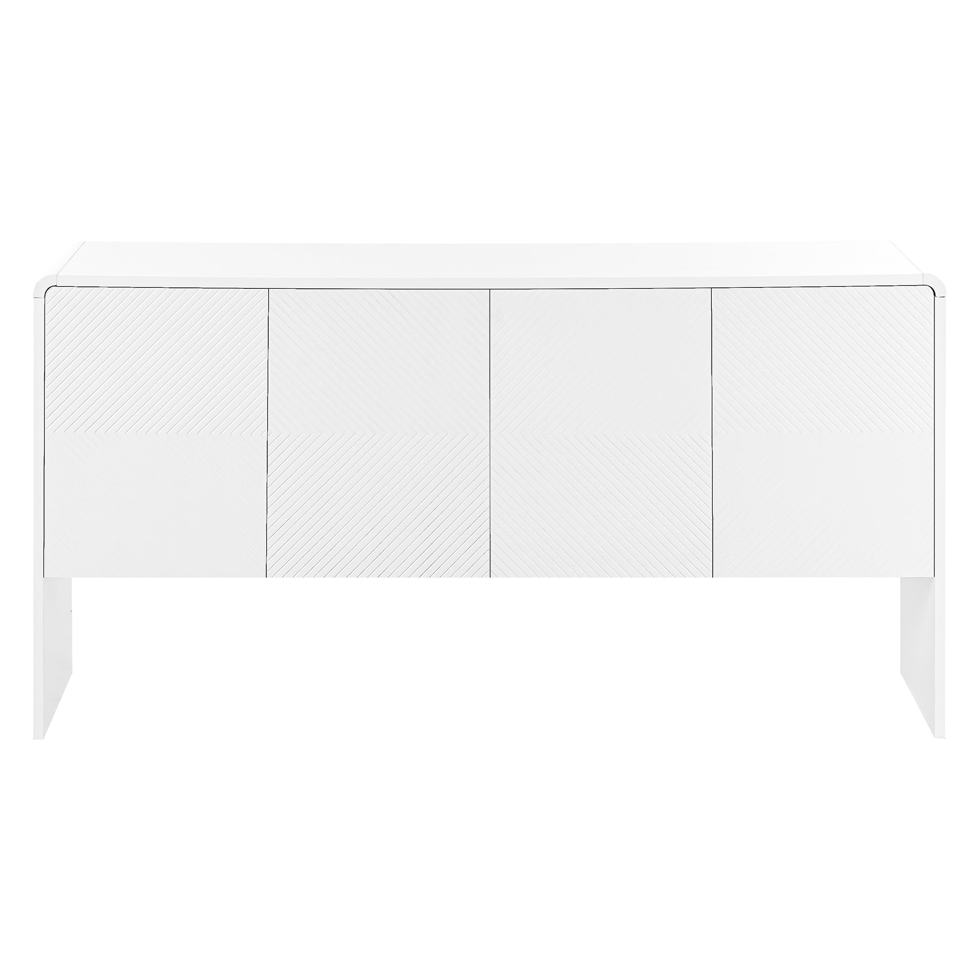 Kadyn 60"L Large Storage Space Sideboard, Sideboard Buffet Cabinet with 4 Doors, Floor Storage Cabinet for Living Room, White Kadyn 60"L Large Storage Space Sideboard, Sideboard Buffet Cabinet with 4 Doors, Floor Storage Cabinet for Living Room, White
