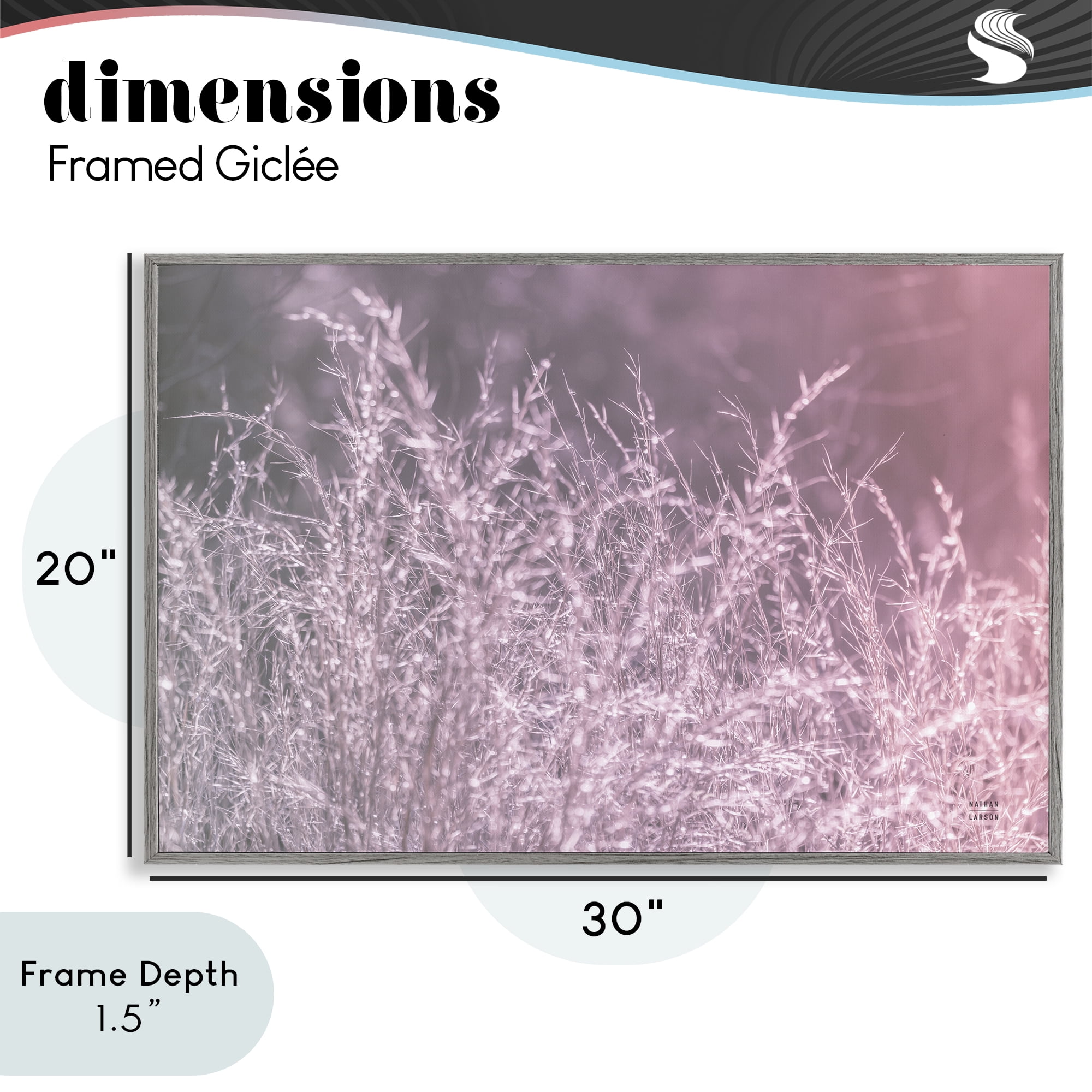 Stupell Industries Pink Morning Gentle Meadow Gray Framed Giclee Art, design by Nathan Larson