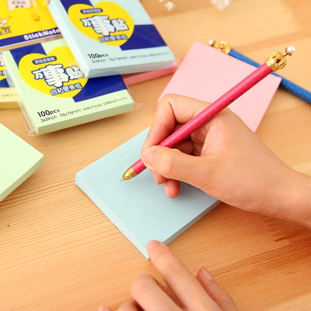 Notas adhesivas Post-it, notas adhesivas de 3 x 3 pulgadas, notas adhesivas divertidas de tamaño mediano, notas adhesivas lindas, rendimiento finamente ajustado